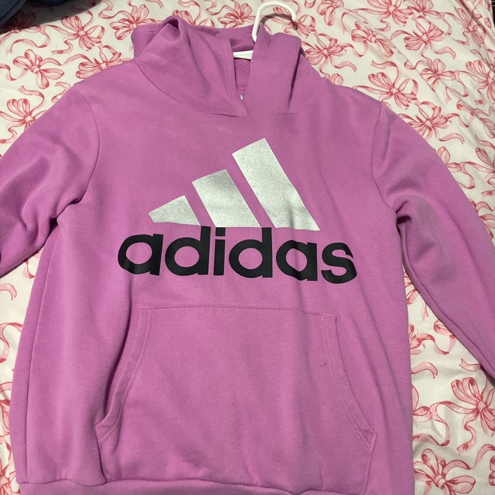 Adidas Lavender Hoodie with Silver Logo